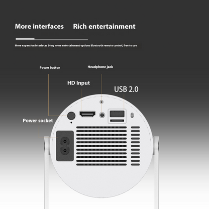 180° Auto-Focus Portable Video Projector