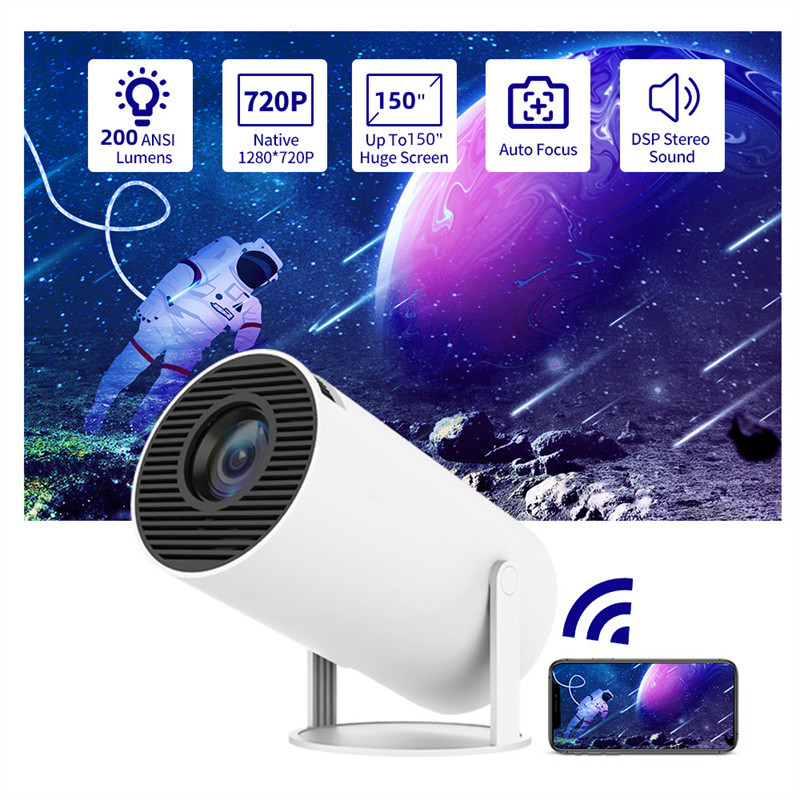 180° Auto-Focus Portable Video Projector