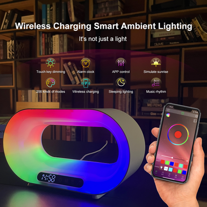 3-in-1 LED Lamp - Wireless Charger + Alarm