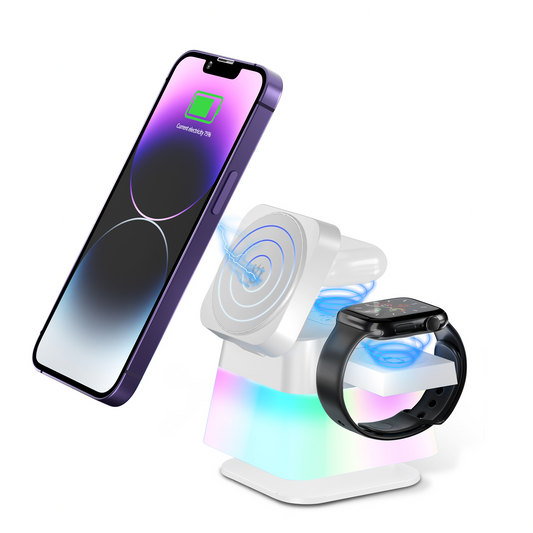 4-in-1 Charging Station with Rotating LED