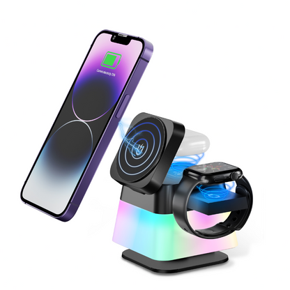 4-in-1 Charging Station with Rotating LED