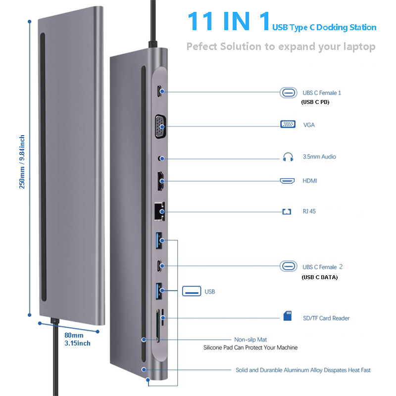 USB-C PC Hub - Multiport Docking Station