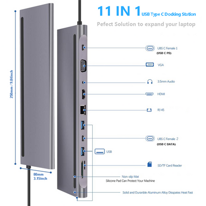 USB-C PC Hub - Multiport Docking Station