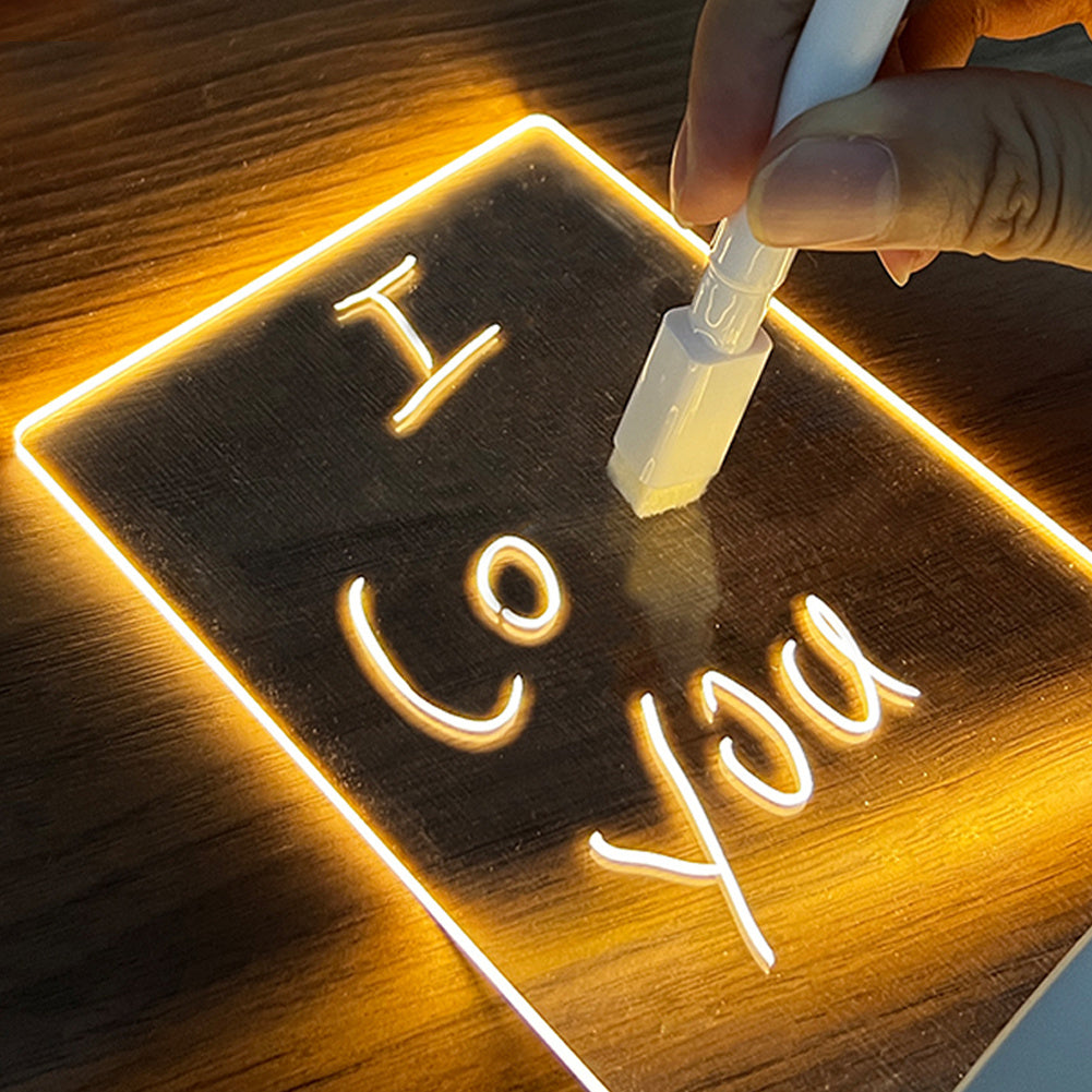 LED Light Up Memo Board - Creative Memo Note with USB Pen