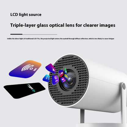 180° Auto-Focus Portable Video Projector