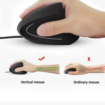 Ergonomic Vertical RGB Mouse - 6 Buttons Adjustable DPI
